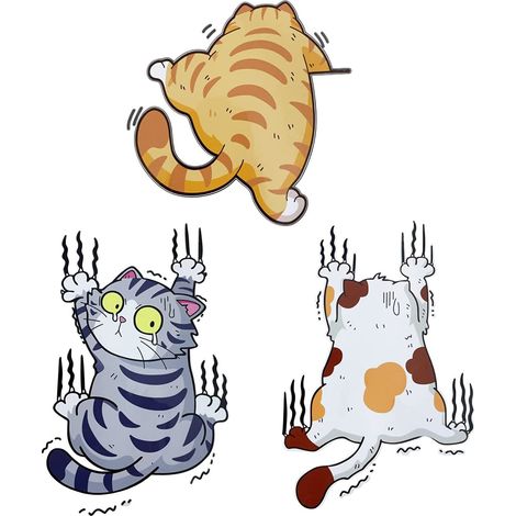 3d Autocollant Chat Voiture 3 Pcs Stickers Dessin Animé Humour Diy Décoration de VoitureConvient Pour la Valise de Réfrigérateur D'ordinateur Portable de Moto (1/5)