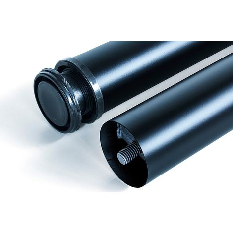 Emuca Lotto di 4 gambe per tavolo, diametro 60mm, H 830mm, Acciaio, Verniciato nero