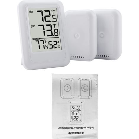 Indoor and outdoor thermometer, 2 sensors, 2.56-inch display, temperature and humidity monitoring device (1/5)