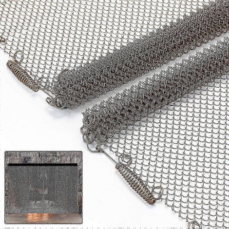 Lot de 2 panneaux pare-étincelles en métal avec tirettes pour cheminée domestique - q36/YY-61457 cm (1/5)