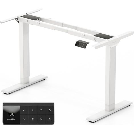 Electric Height Adjustable Desk 72-120cm Dual Motor Touch Control Panel with Memory 125kg Load Anti-Collision Sit-Stand Desk for Home Office (1/5)