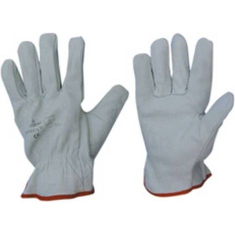 6 x PL GUANTI BOVINO TUTTO FIORE BIANCO TG.10