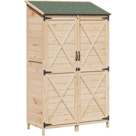 Cabane de jardin naturelle, 106 x 56 x 176,5 cm, bois d'ingénierie. (1/5)