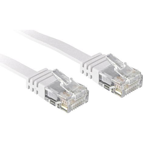 LINDY 47504 RJ45 Patchkabel CAT 6 U/UTP 5.00 m Weiß mit Rastnasenschutz 1 St.
