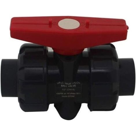 Vanne double union à coller diam 20 mm vanne boisseau pvc robinet boisseau sphérique robinet a bille sphere pour piscine,DN15 (Diamètre Interne 20mm) (1/5)