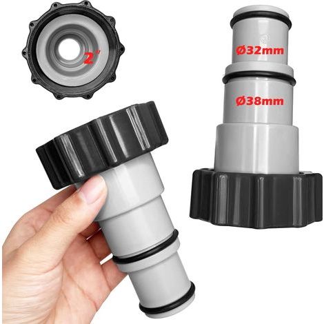 Poolschlauchadapter - Schlauchadapter mit Innengewinde, für Poolschläuche Ø 32 und 38 mm (2 Stück) (1/5)