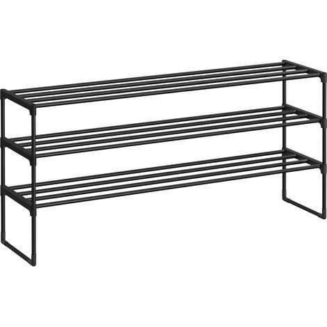 Three-Tier Shoe Rack, Metal, Stackable, Holds 20-24 Pairs, Hallway (1/5)