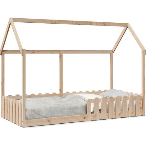 Maison Exclusive - Kinderbett Hausbett 90x190 cm Massivholz Kiefe