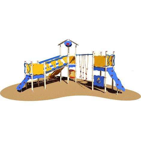 Villaggio Procton 982 RA risalita appigli Giochipark H 355cm scivolo 59mq