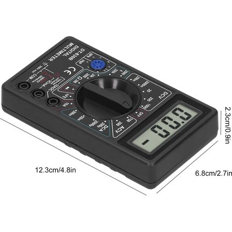 Multímetro DT830B: voltímetro y amperímetro digital LCD portátil para electricistas, 12,3 cm, ABS. Incluye manual de usuario e instrumentos de medición. (1/5)