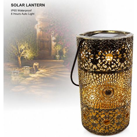 Lanterna solare Toivize - Ferro battuto - Proiezione di luce - Impermeabile IP65 - Decorazione per esterni, giardino, cortile e patio (1/4)
