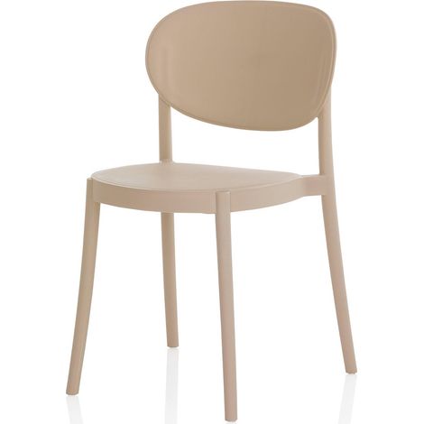 "Set 4 sedie da esterno MILA in polipropilene beige"