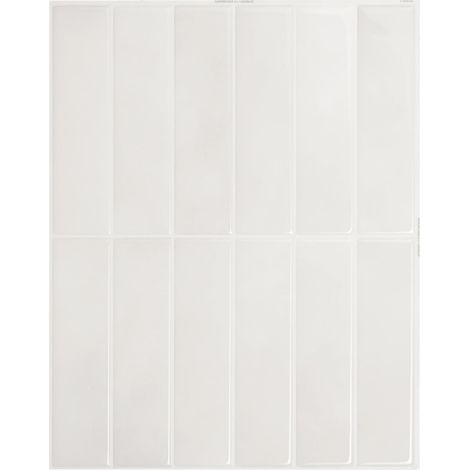Beijiyi – Sticker mural adhésif pour cuisine et salle de bain – Lot de 5 feuilles 29 x 22.86 cm – Carreaux blanc-gris autocollants – Résistant à l'humidité et à la chaleur