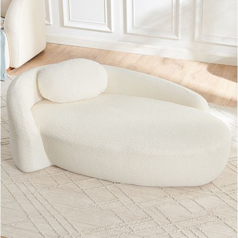 1-Sitzer-Sofa in beigem Teddy, 170 x 96 x 62 cm, mit Kissen HAVRYA (1/5)