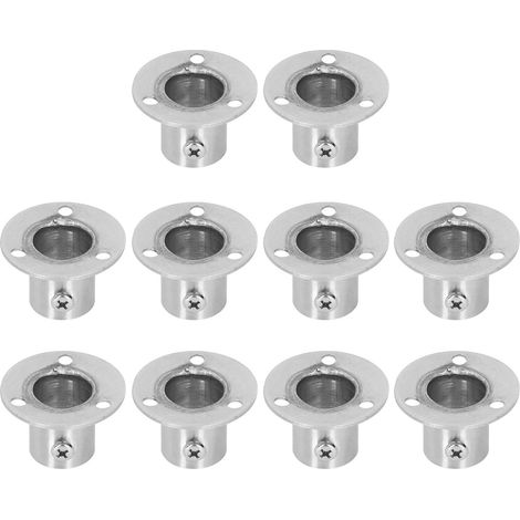 Supports de Tringle de Placard, Support Rail Tube Garde-robe en Acier Inoxydable épaissi, Support Tube Fixe à Vis pour Rideau Douche Salle Bain, Placard (Bride haute Φ19)
