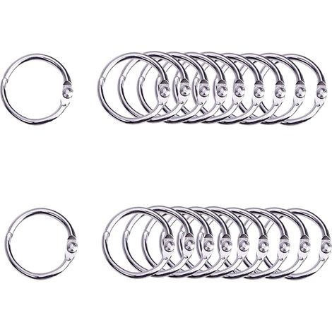 15 Metall-Buchringe, 25-mm-Binderringe, Schlüsselringe mit 25 mm Innendurchmesser (25 mm – 20er-Packung)
