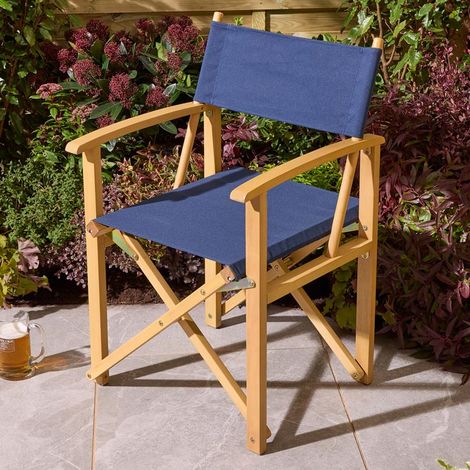 Rowlinson Ascot Folding Director's Chair - Midnight Blue (1/5)