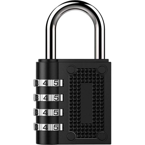 Cadenas à combinaison, cadenas étanche à code, casiers de gym, cadenas à combinaison extérieur pour abri de jardin, clôture, cour arrière, casier à moraillon (1 paquet noir)