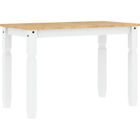 Table de salle à manger design moderne 112 x 60 x 75 cm bois massif de pin blanc DEC036854