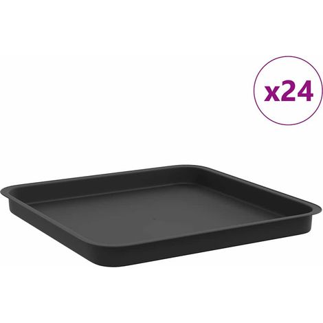 Maison Exclusive - Quadratisches Blumentablett 24 pcs Schwarz 36