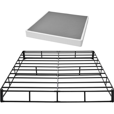 VEVOR Sommier Tapissier, Cadre de Lit 2010x1925x230 mm, Sommier a Lattes avec Revetement en Tissu Lavable, pour Grand Lit Double King Size, Capacite de Charge Max. de 1587,57 kg, Structure en Metal (1/5)