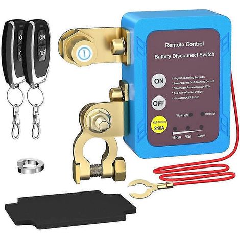 Interrupteur de déconnexion de batterie à distance 12 V 240 A, interrupteur d'arrêt automatique pour voiture, camion, bateau, version télécommandée 0627