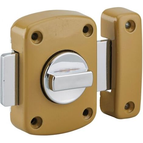Verrou à bouton Alouette 50mm – Acier époxy bronze – 3 clés fournies – Pour portes intérieures légères – Garantie 5 ans (1/4)