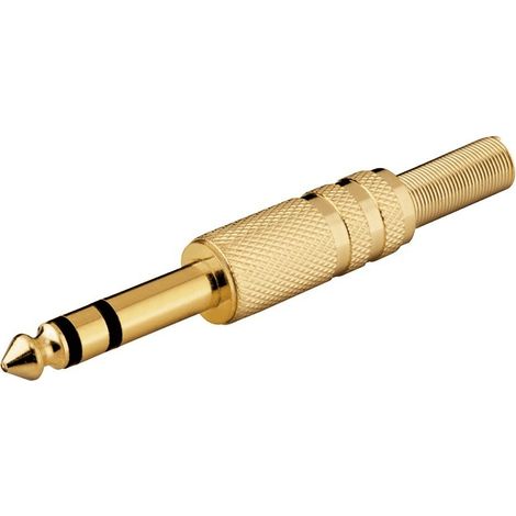 Conector audio jack 6.35 mm estereo  Dorado (1/3)