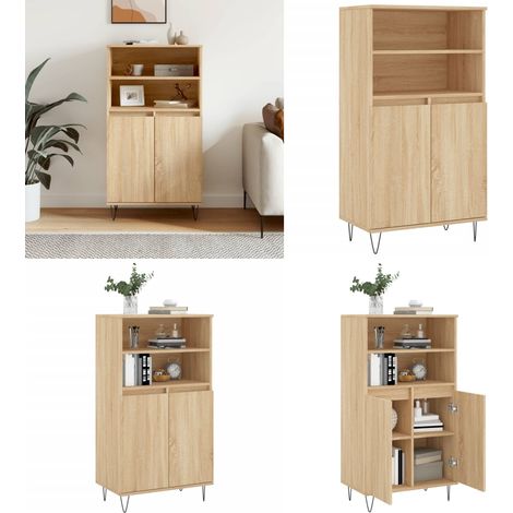 Highboard Sonoma-Eiche 60x36x110 cm Holzwerkstoff - Holzwerkstoff - Stauraum (1/5)