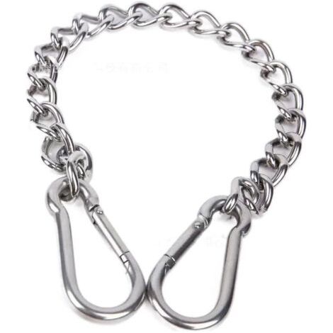 BUNTHAUS Chaîne D'extension en 304 Acier Inoxydable, 60cm Chaise Suspendue à Chaîne, Chaîne de Balançoire, Chaîne avec Deux Mousquetons pour Sac de Frappe, Yoga, Balançoire, Hamacs, Charge Maximale 30 (1/5)