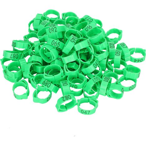 Anneau de pied de volaille, 100 pièces, poulet, canard, oiseau, Type boucle, Clip avec signe, fournitures d'alimentation, vert (1/5)