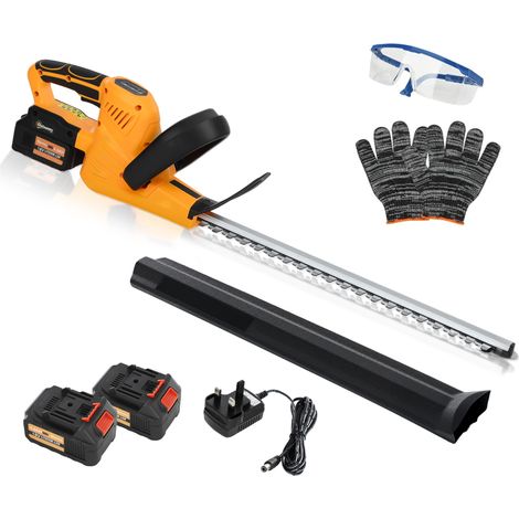 Outsunny Cordless Hedge Trimmer with Brushless Motor, Orange (1/5)