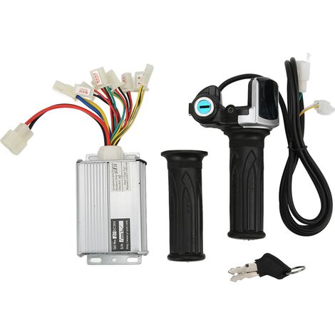 36V 1000W Moteur à Balais Contrôleur de Vitesse avec Verrouillage, Affichage Batterie et Poignée d'Accélération Rotative pour Mini Moto (1/5)