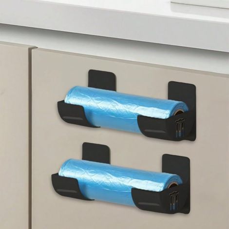 4 supports de rangement sans perçage, film alimentaire, sacs poubelle, étagère de rangement pour placard, étagère de ran (1/3)
