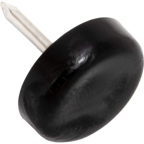 32 x Patins glisseurs en Plastique avec Clou/Noirs/Ø 18 mm/Rond/Pieds glisseurs en Plastique à Clou pour Meubles (1/3)