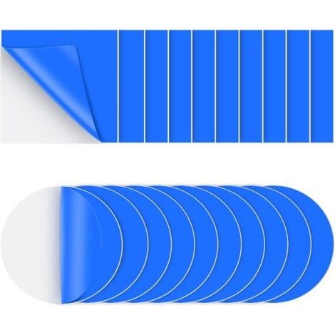 Pool Repair Patches - 40 Pieces - Self-Adhesive PVC - Square and Round Shapes