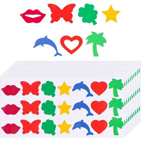 210 pezzi di adesivi abbronzanti per il corpo,7 stili colorati,adesivi autoadesivi per lettini abbronzanti,forniture per feste in spiaggia (1/5)