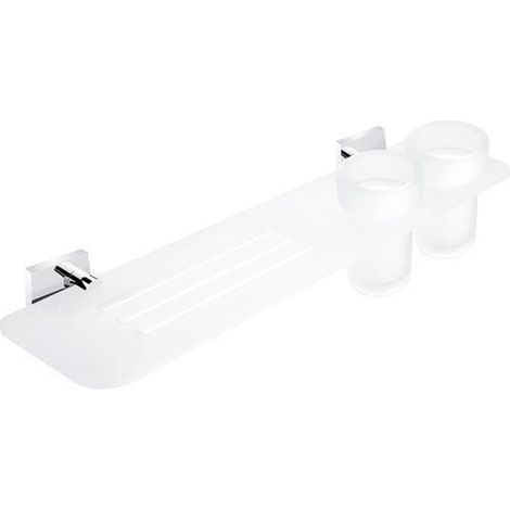 Nimco Keira - Tablette IXI avec trous fraisés, 50 cm, avec verres, verre dépoli/chrome KE X350-58DW-26 (1/2)