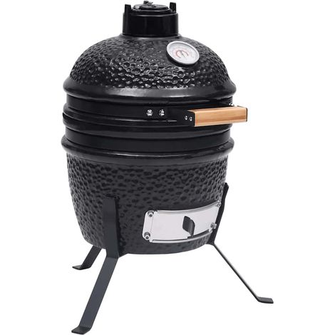2-in-1 Kamado-Grill Smoker Keramik 56 cm Schwarz (1/5)