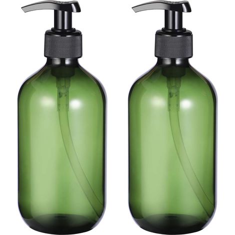 2 flaconi vuoti per shampoo, sapone, lozione, con dosatore a pompa, capacità 500 ml.