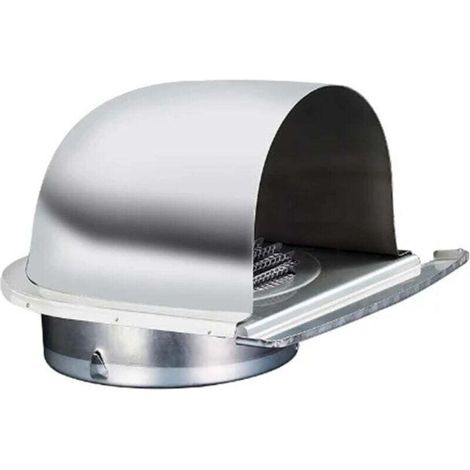 Chapeaux de cheminée/grilles de ventilation en acier inoxydable pour murs extérieurs, conduits et hottes de cuisine (100 mm).