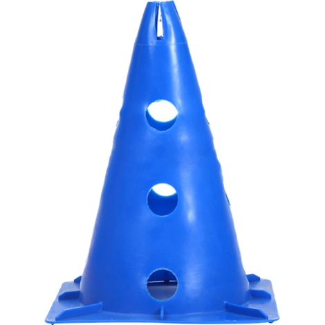 Lot de 1 cône d'obstacle de football avec trou, entraînement sportif en bleu (1/3)