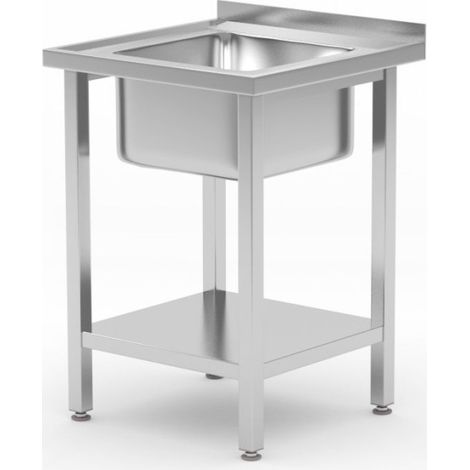 Table d'évier avec étagère, vissée - 60x60xH89 cm - Hendi