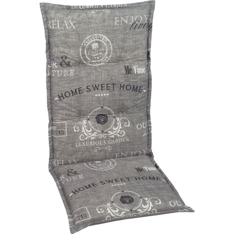 GO-DE Sesselauflage hoch 50 x 120 x 6 cm grau (1/3)