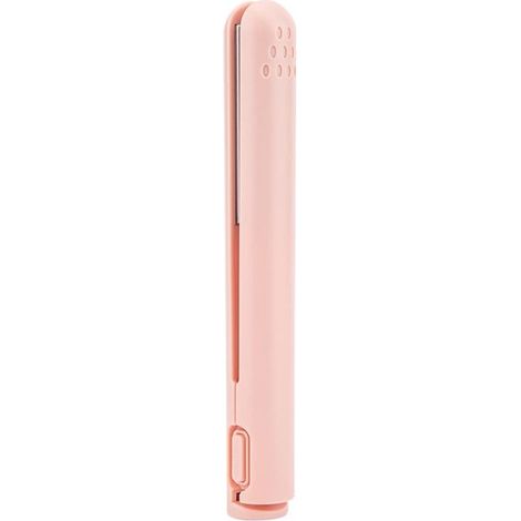 Lisseur et boucleur portable 2 en 1 JZSH avec élément chauffant en céramique - Alimentation USB - Rose - Idéal pour les voyages (1/2)