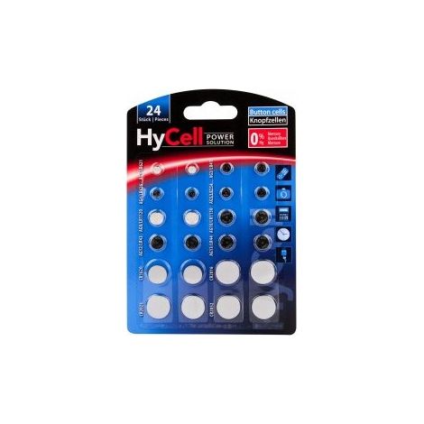 Hycell 1516-0003 lot de 2x (CR2032,CR2016,CR2025,CR1620, LR44,LR754,LR1130,LR41,LR43,LR1220,LR626,LR621)
