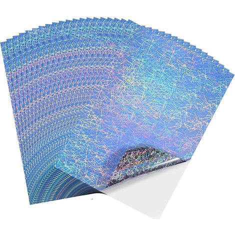 20 feuilles A4 adhésives holographiques imprimables, imperméables, séchage rapide, auto-adhésives pour imprimantes jet d'encre (1/5)