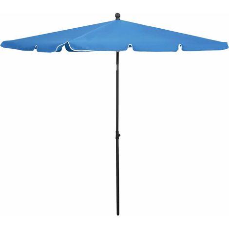 315550 vidaXL Garden Parasol with Pole 210x140 cm Azure Blue (1/5)