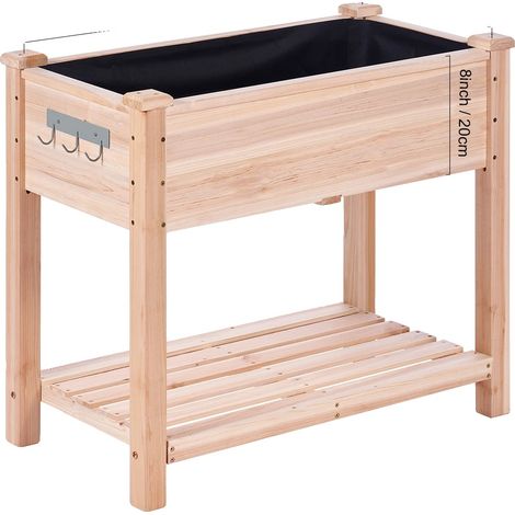 Jardin surélevé, construction en bois durable, kit de jardinage complet, 86x46x76cm (1/2)