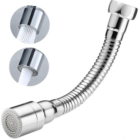Embout robinet cuisine 2 modes,rallonge 14 cm pivotante 360°,aérateur brise-jet flexible,adaptateur robinet universel pour évier cuisine ou lavabo (1/5)